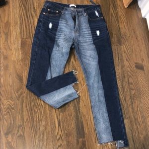 Two toned vintage jeans
